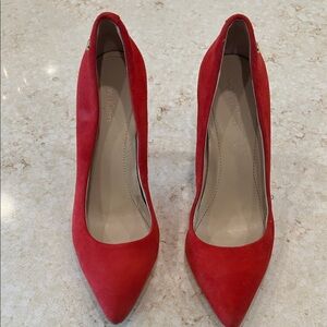 Calvin Klein Red Suede Heels